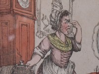 Susannah and baby Tristram (detail) from Henry Bunbury, ‘The Battle of the Cataplasm’, 1773 (The Laurence Sterne Trust).